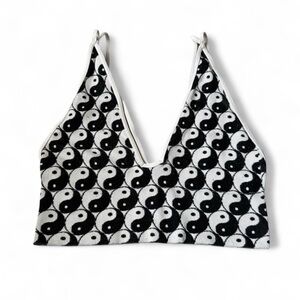Tilly's Black and White Yin Yang Crop Top